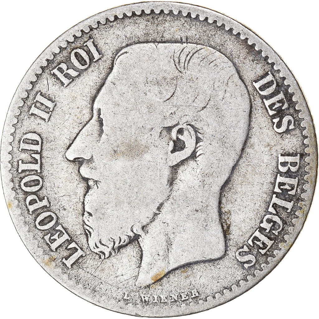 Coin, Belgium, Leopold II, Franc, 1866, VF(20-25), Silver, KM:28.1