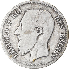 Coin, Belgium, Leopold II, Franc, 1866, VF(20-25), Silver, KM:28.1