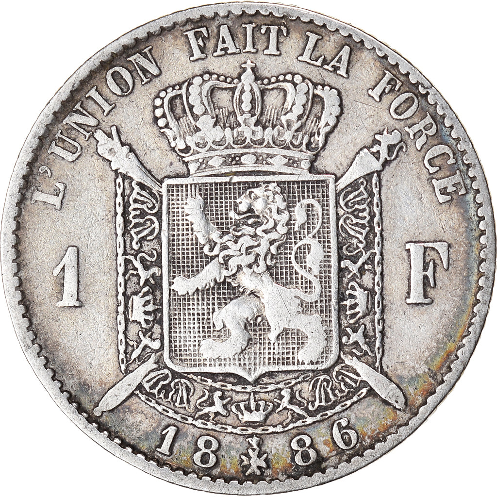 Coin, Belgium, Leopold II, Franc, 1886, VF(20-25), Silver, KM:28.1