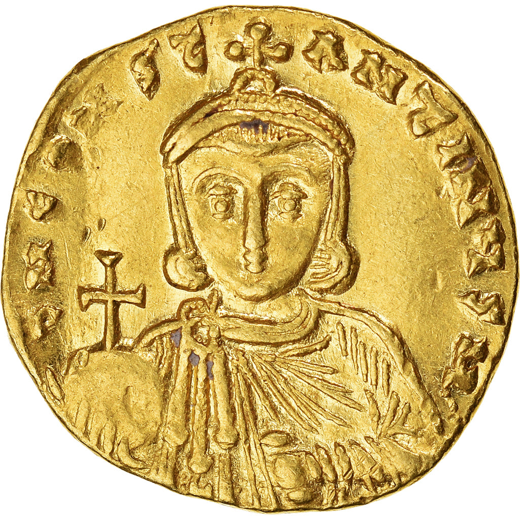 Moneda, Leon III & Constantin V, Solidus, 720-741, Constantinople, EBC, Oro