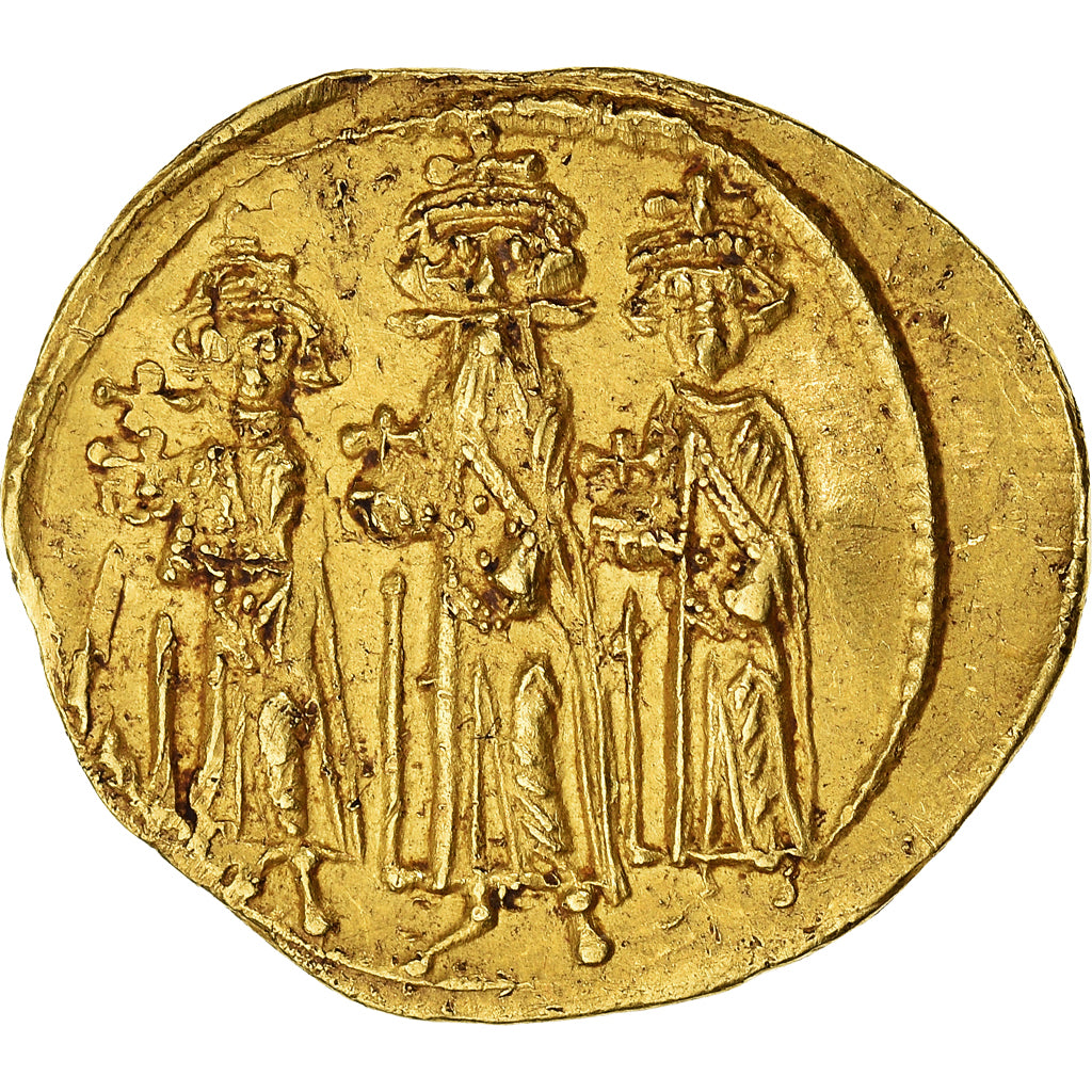 Coin, Heraclius, Solidus, 637-638, Constantinople, EF(40-45), Gold, Sear:764