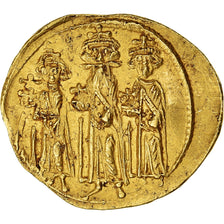 Coin, Heraclius, Solidus, 637-638, Constantinople, EF(40-45), Gold, Sear:764
