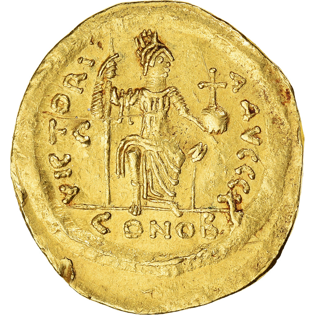 Coin, Justin II, Solidus, Constantinople, EF(40-45), Gold, Sear:345