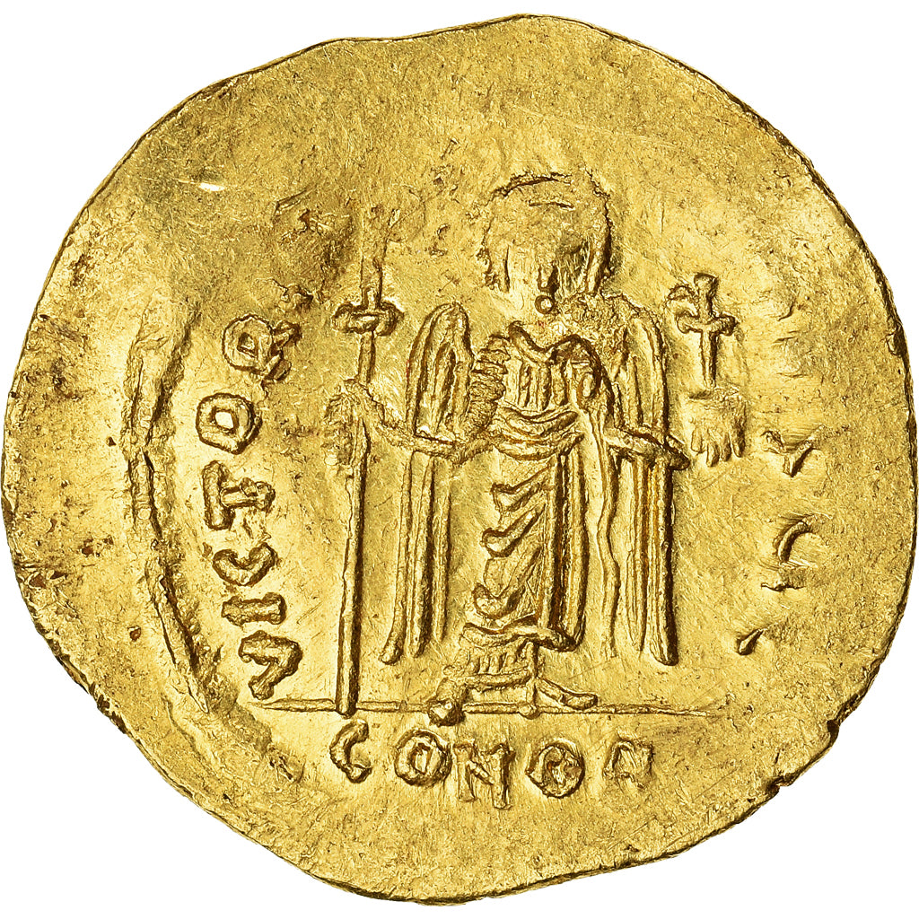 Coin, Phocas, Solidus, 607-610, Constantinople, AU(50-53), Gold, Sear:620
