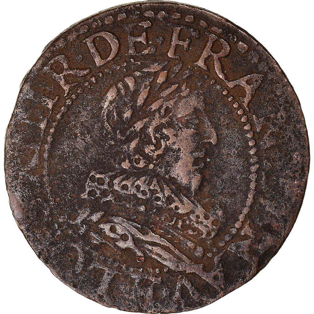 Munten, Frankrijk, Louis XIII, Double tournois, buste juvénile au col fraisé