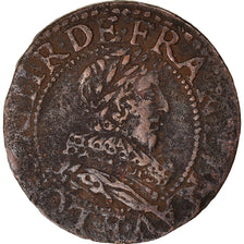 Munten, Frankrijk, Louis XIII, Double tournois, buste juvénile au col fraisé