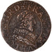 Moeda, França, Louis XIII, Double tournois, buste juvénile au col fraisé