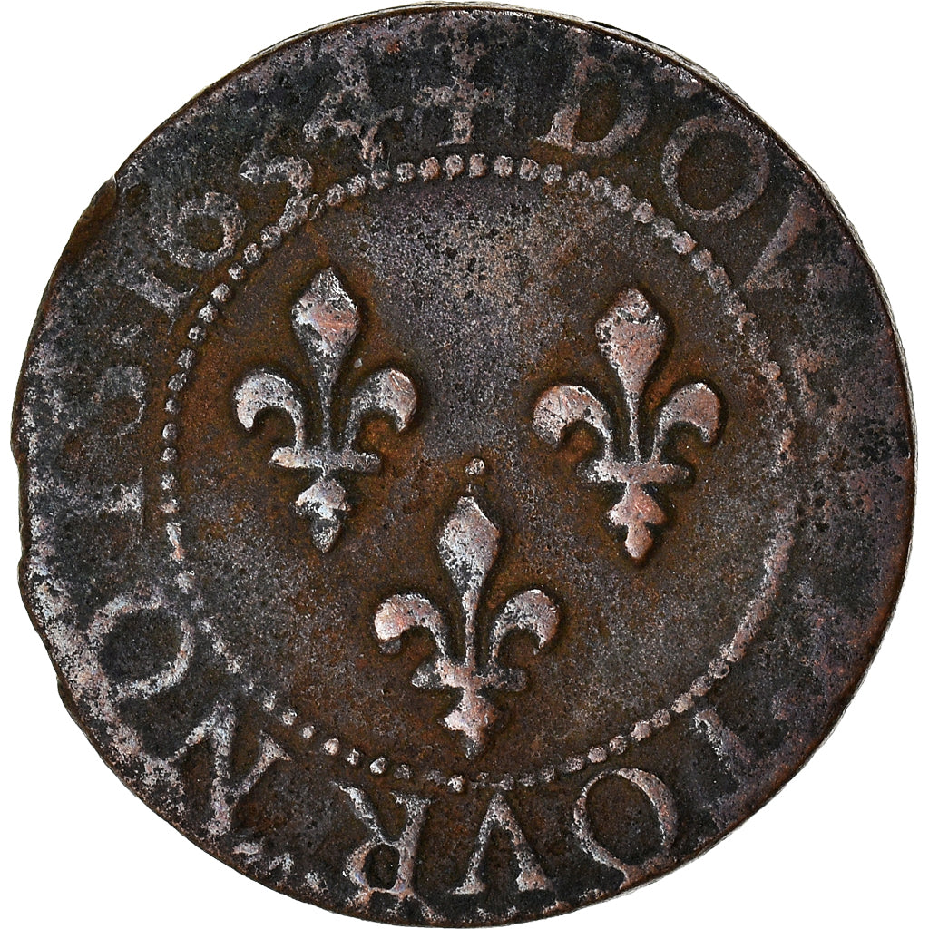 Munten, Frankrijk, Louis XIII, Double tournois, buste juvénile au col fraisé