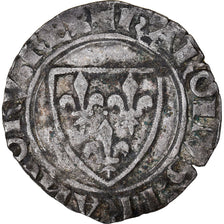 Moeda, França, Charles VI, Blanc Guénar, Romans, VF(20-25), Lingote