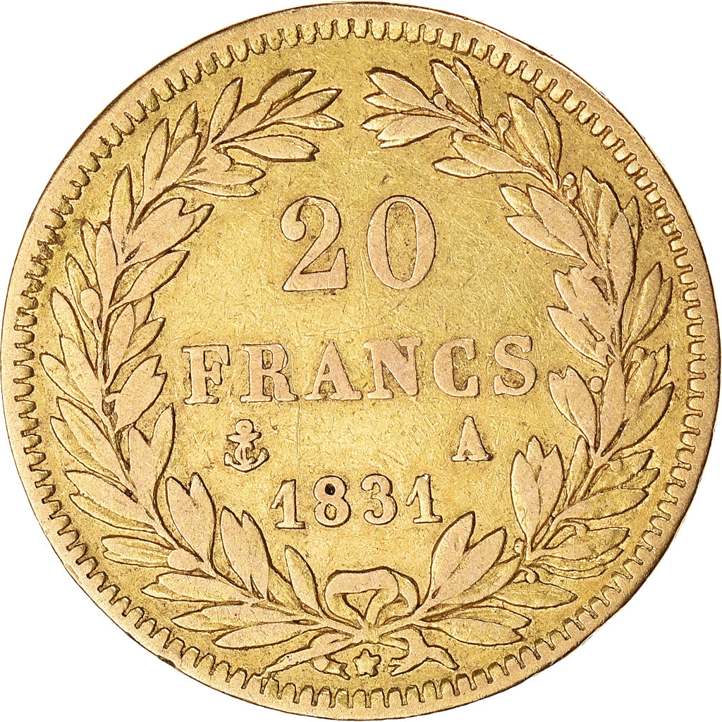 Münze, Frankreich, Louis-Philippe, 20 Francs, 1831, Paris, S+, Gold, KM:739.1