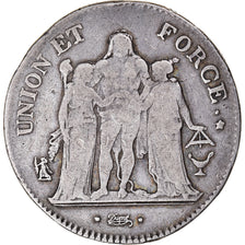 Münze, Frankreich, Union et Force, 5 Francs, AN 11, Bordeaux, S+, Silber