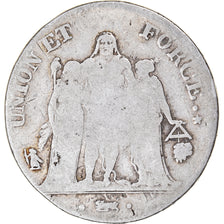 Coin, France, Union et Force, 5 Francs, An 6/5, Bayonne, VF(20-25), Silver