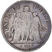 Munten, Frankrijk, Union et Force, 5 Francs, an 5/4, Bordeaux, FR+, Zilver