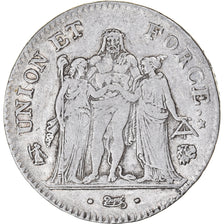 Münze, Frankreich, Union et Force, 5 Francs, AN 7, Bayonne, S+, Silber