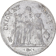 Moneta, Francia, Union et Force, 5 Francs, An 10, Bordeaux, MB+, Argento