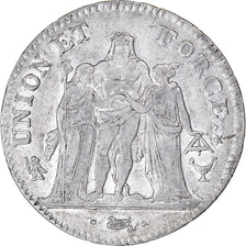Coin, France, Union et Force, 5 Francs, AN 7, Bordeaux, VF(30-35), Silver