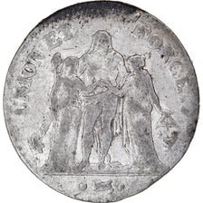 Coin, France, Union et Force, 5 Francs, An 6/5, Bordeaux, VF(20-25), Silver