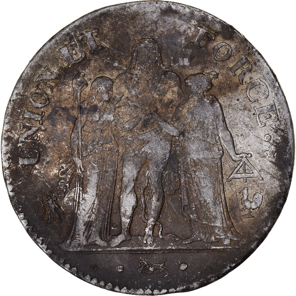 Münze, Frankreich, Union et Force, 5 Francs, AN 7, Paris, SS, Silber, KM:639.1