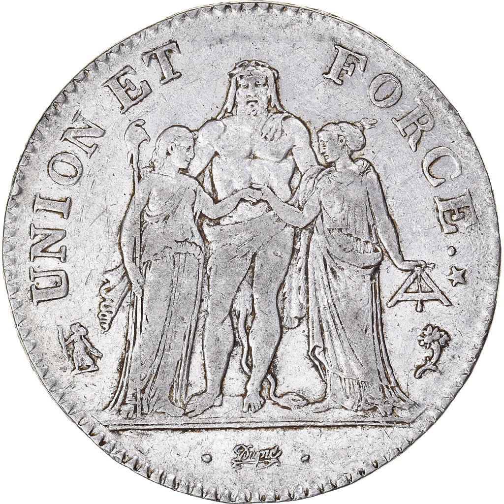 Münze, Frankreich, Union et Force, 5 Francs, AN 4, Paris, S+, Silber, KM:639.1