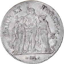 Coin, France, Union et Force, 5 Francs, AN 4, Paris, VF(30-35), Silver