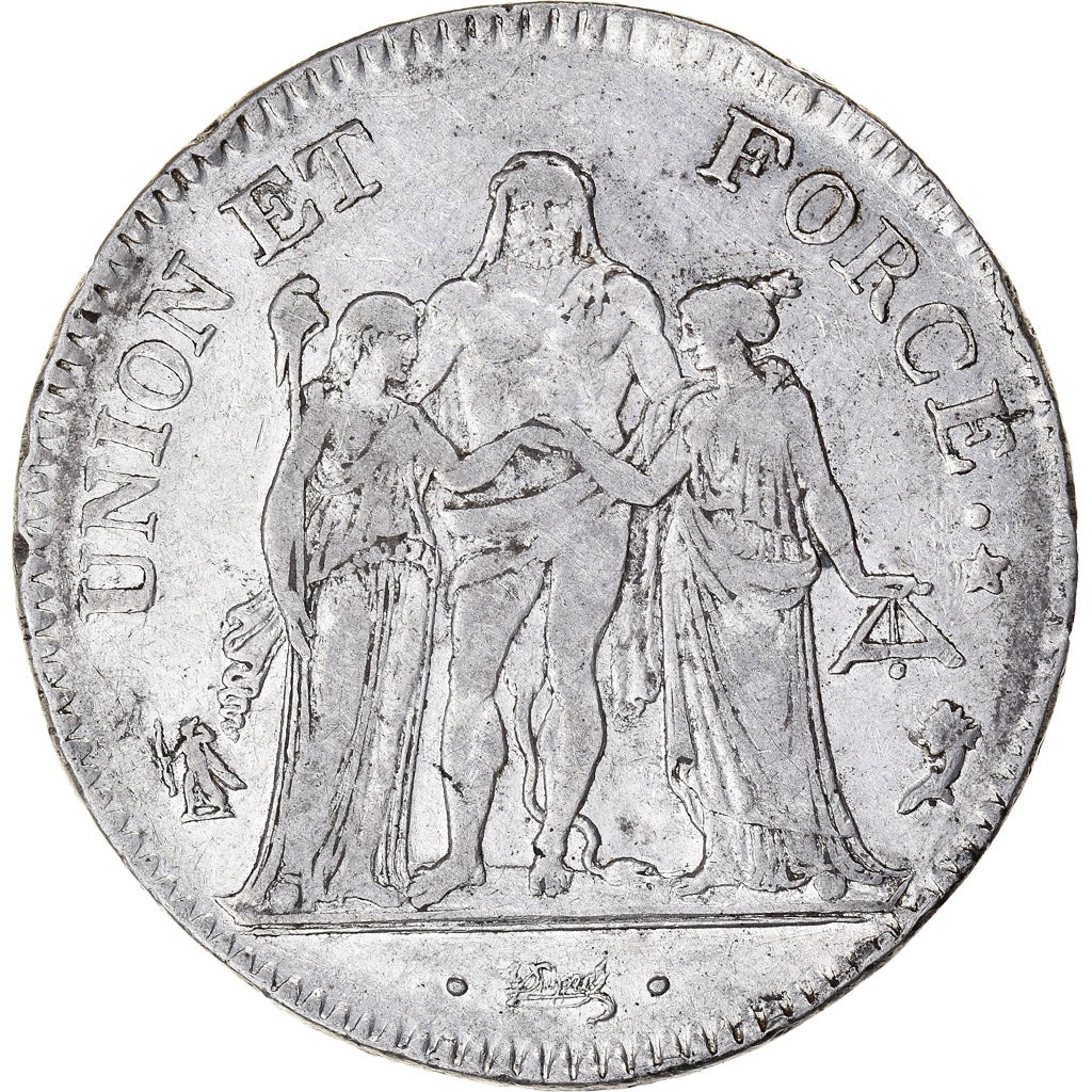 Coin, France, Union et Force, 5 Francs, AN 4, Paris, VF(30-35), Silver