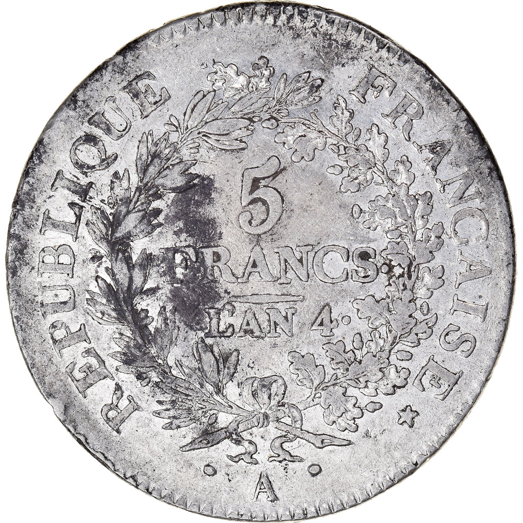 Coin, France, Union et Force, 5 Francs, AN 4, Paris, VF(30-35), Silver