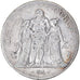 Moneta, Francia, Union et Force, 5 Francs, AN 4, Paris, MB+, Argento, KM:639.1