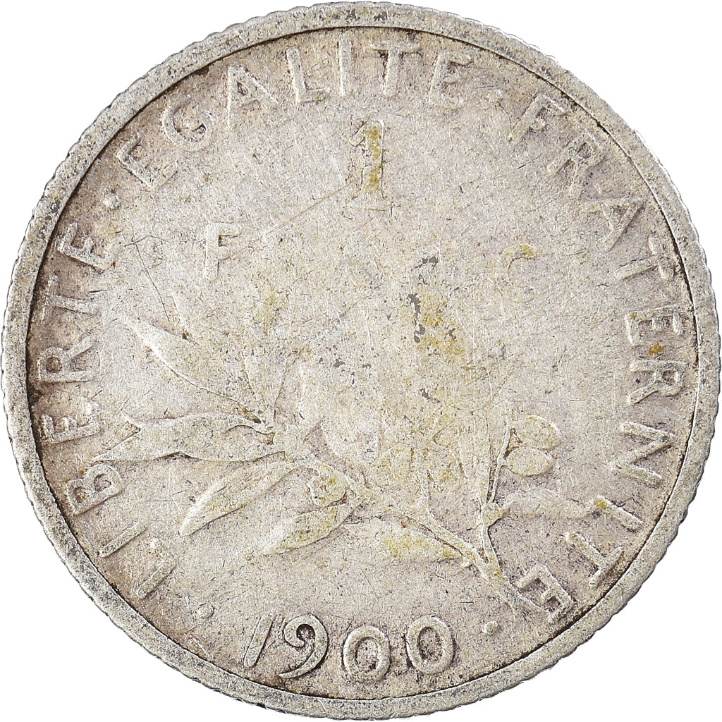 Coin, France, Semeuse, Franc, 1900, Paris, F(12-15), Silver, KM:844.1