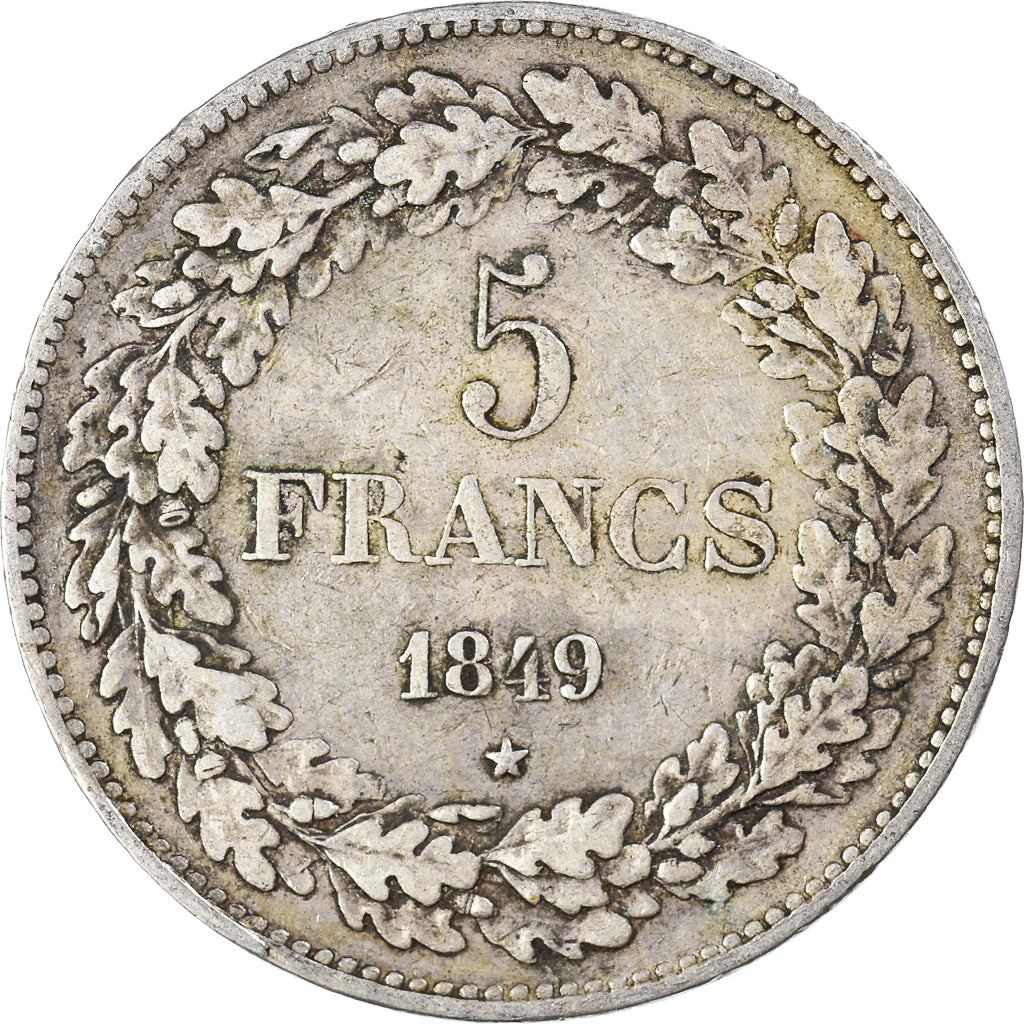 Coin, Belgium, Leopold I, 5 Francs, 5 Frank, 1849, VF(30-35), Silver, KM:3.2