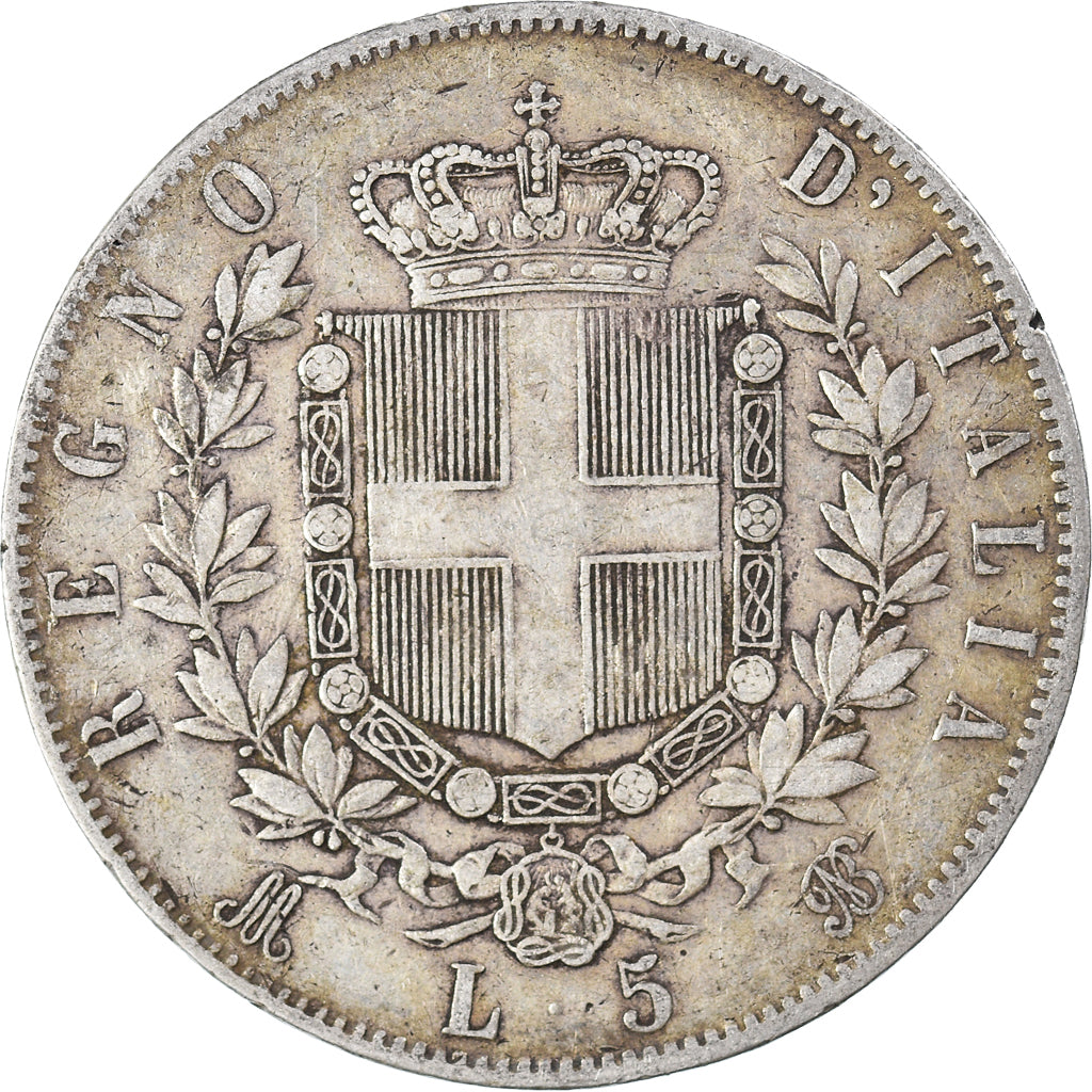 Monnaie, Italie, Vittorio Emanuele II, 5 Lire, 1872, Milan, TB, Argent, KM:8.3