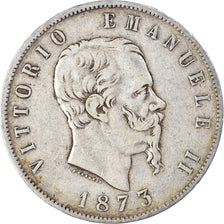 Monnaie, Italie, Vittorio Emanuele II, 5 Lire, 1873, Milan, TB+, Argent, KM:8.3