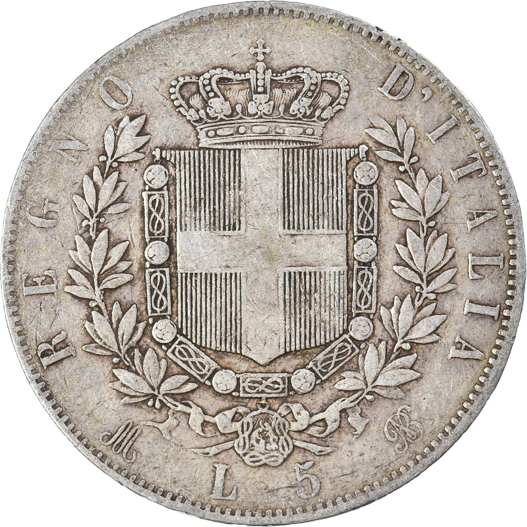 Monnaie, Italie, Vittorio Emanuele II, 5 Lire, 1873, Milan, TB+, Argent, KM:8.3