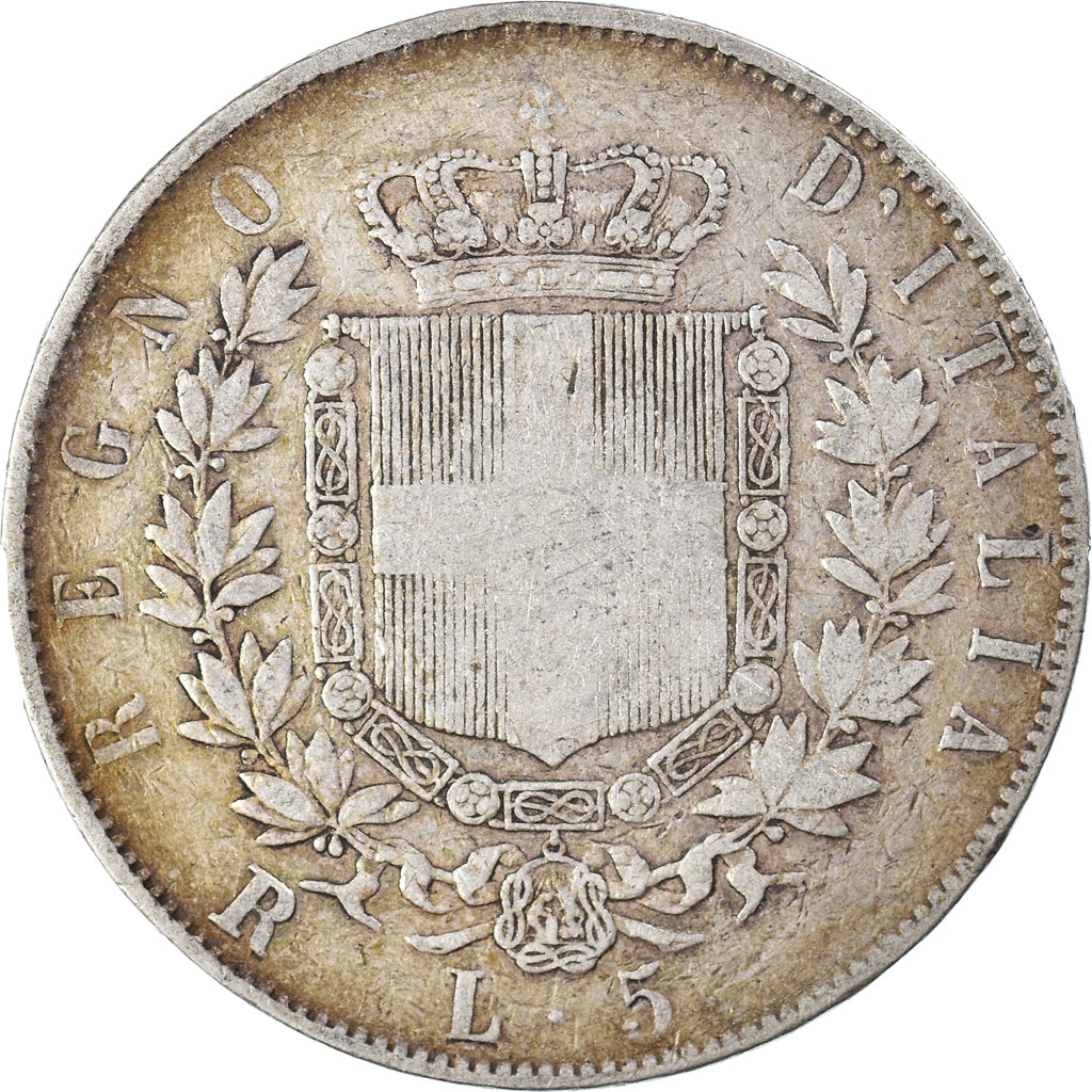 Münze, Italien, Vittorio Emanuele II, 5 Lire, 1876, Rome, S, Silber, KM:8.4