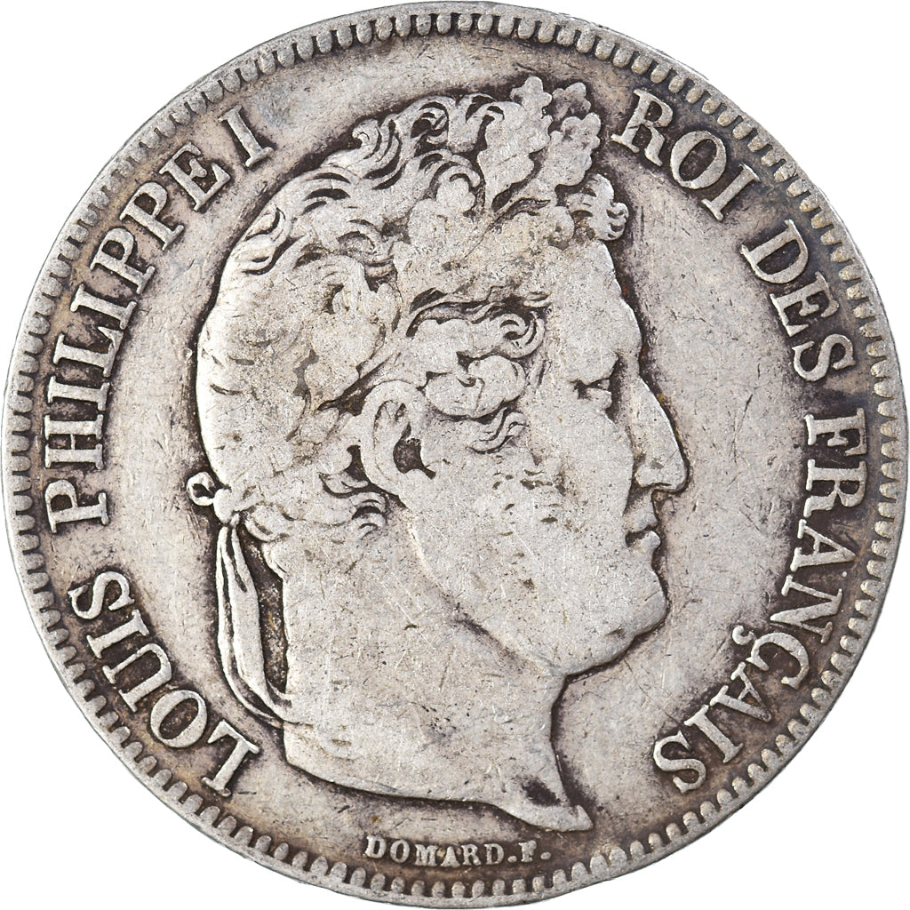 Moneta, Francia, Louis-Philippe, 5 Francs, 1833, Bordeaux, MB, Argento