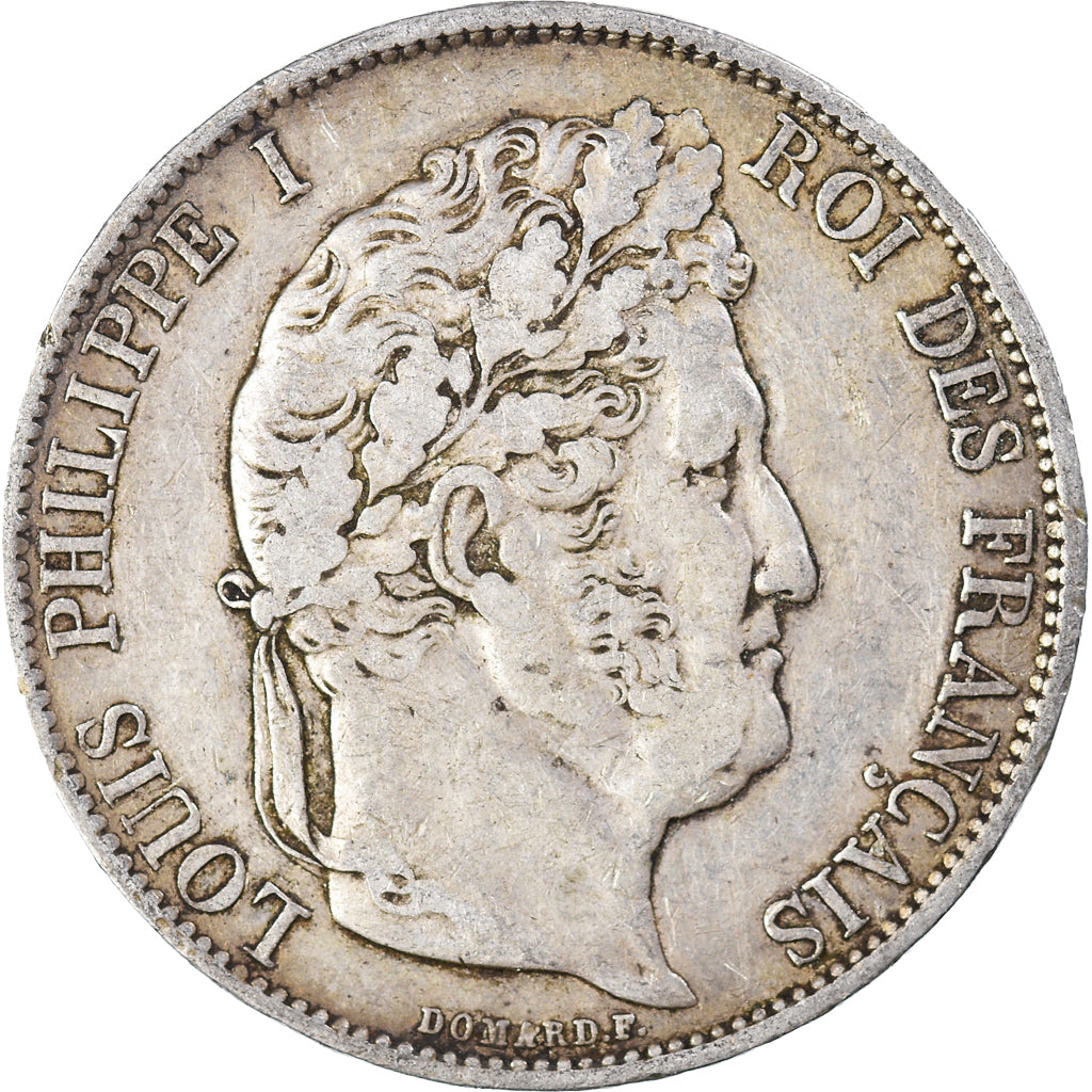 Münze, Frankreich, Louis-Philippe, 5 Francs, 1844, Strasbourg, S, Silber