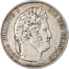 Münze, Frankreich, Louis-Philippe, 5 Francs, 1844, Strasbourg, S, Silber