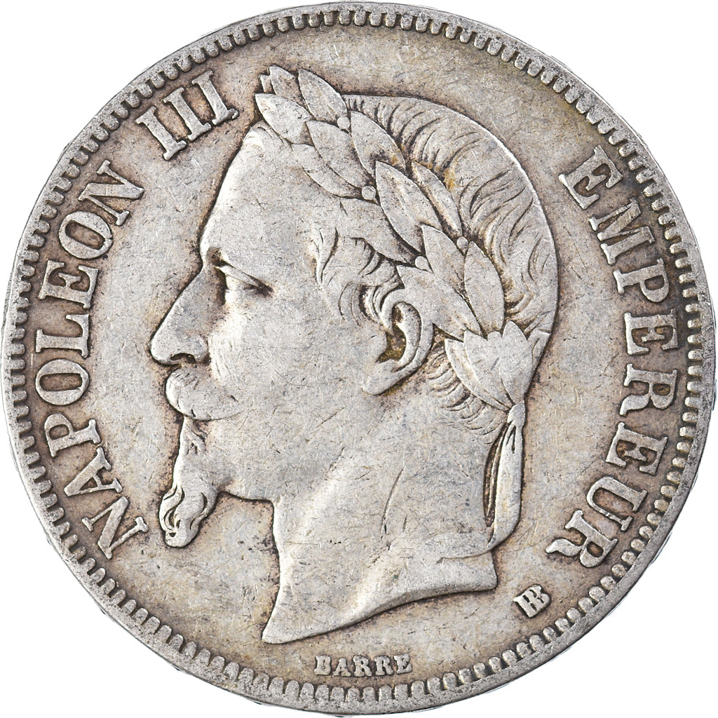Coin, France, Napoléon III, 5 Francs, 1867, Strasbourg, VF(30-35), Silver