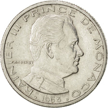 MONACO, 1/2 Franc, 1965, KM #145, AU(50-53), Nickel, 19.5, Gadoury #149, 4.52
