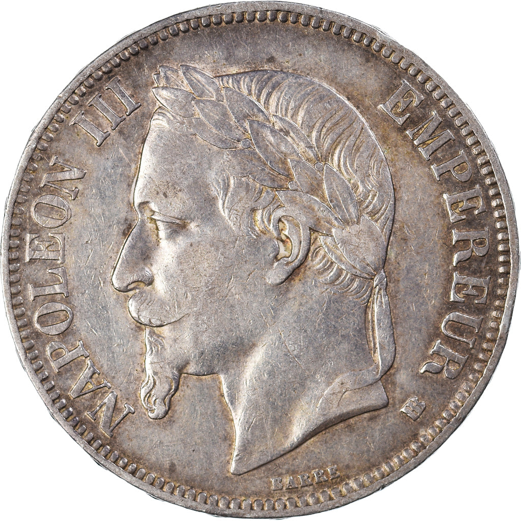 Coin, France, Napoleon III, 5 Francs, 1868, Strasbourg, EF(40-45), Silver