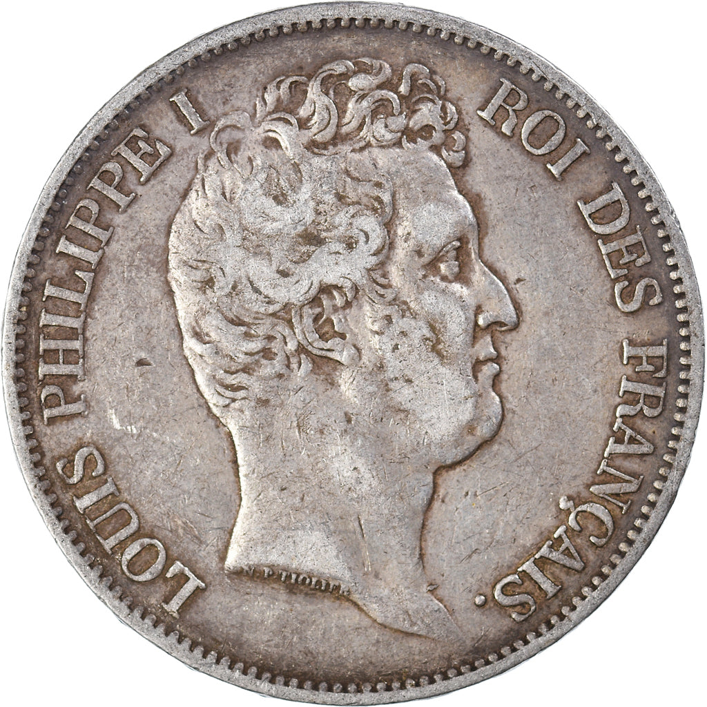 Moeda, França, Louis-Philippe, 5 Francs, 1830, Paris, VF(20-25), Prata