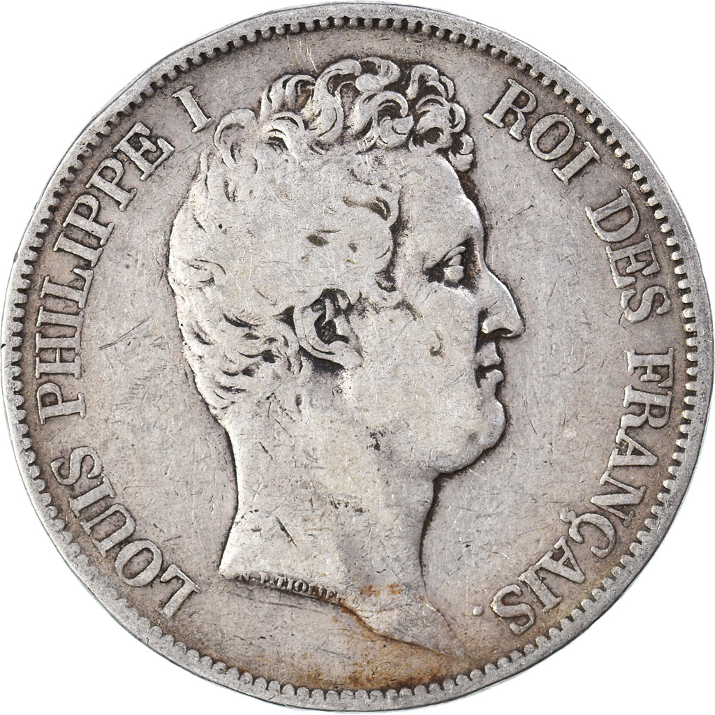 Coin, France, Louis-Philippe, 5 Francs, 1830, Paris, F(12-15), Silver, KM:735.1