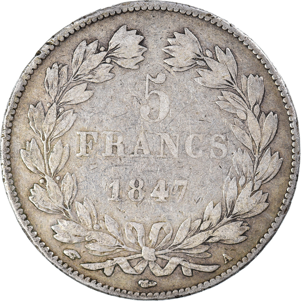 Münze, Frankreich, Louis-Philippe, 5 Francs, 1847, Paris, S, Silber, KM:749.1