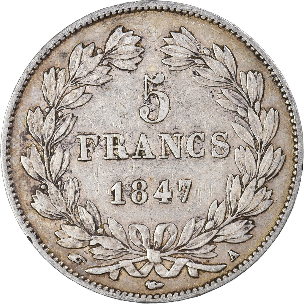 Monnaie, France, Louis-Philippe, 5 Francs, 1847, Paris, TB+, Argent