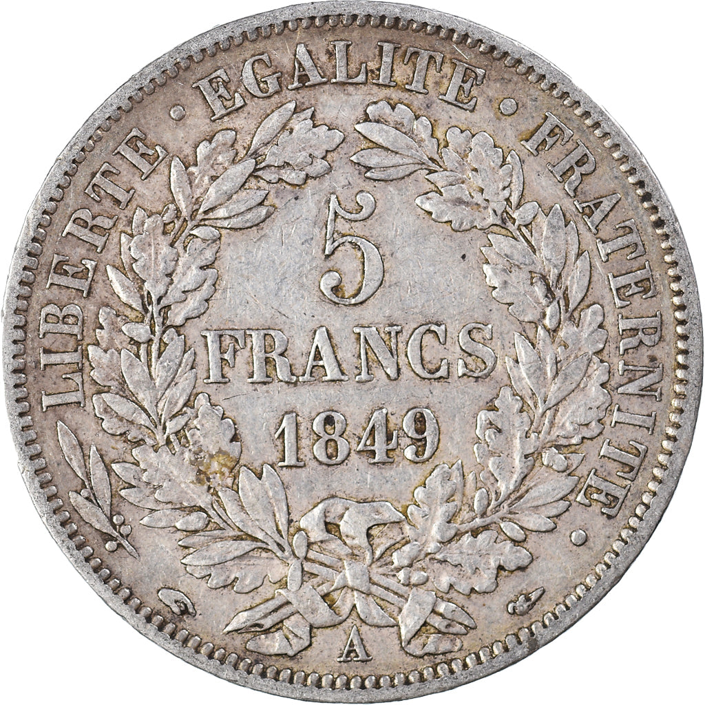 Coin, France, Cérès, 5 Francs, 1849, Paris, VF(30-35), Silver, KM:761.1