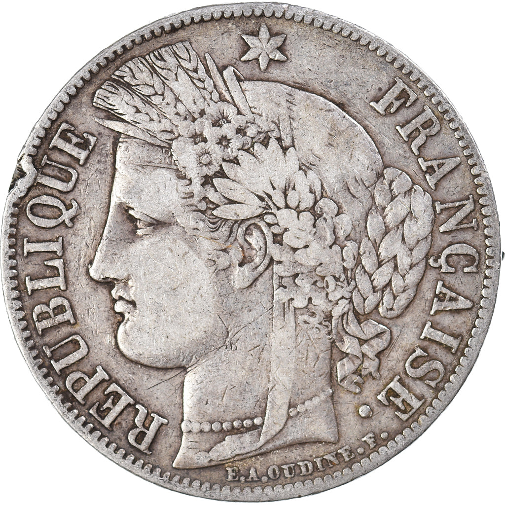 Coin, France, Cérès, 5 Francs, 1851, Paris, VF(20-25), Silver, KM:761.1