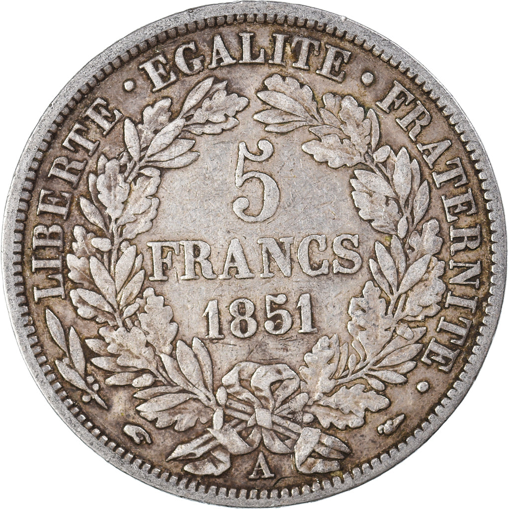 Monnaie, France, Cérès, 5 Francs, 1851, Paris, TB+, Argent, Gadoury:719