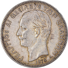 Coin, Greece, George I, 5 Drachmai, 1876, Paris, EF(40-45), Silver, KM:46