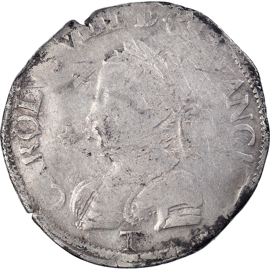 Moeda, França, Charles IX, Teston, 1564, Nantes, VF(30-35), Prata