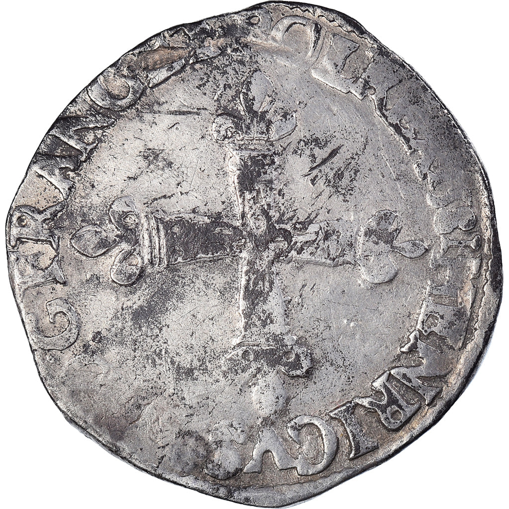 Coin, France, Henri III, 1/4 Ecu, 1581, Rennes, VF(30-35), Silver, Sombart:4662
