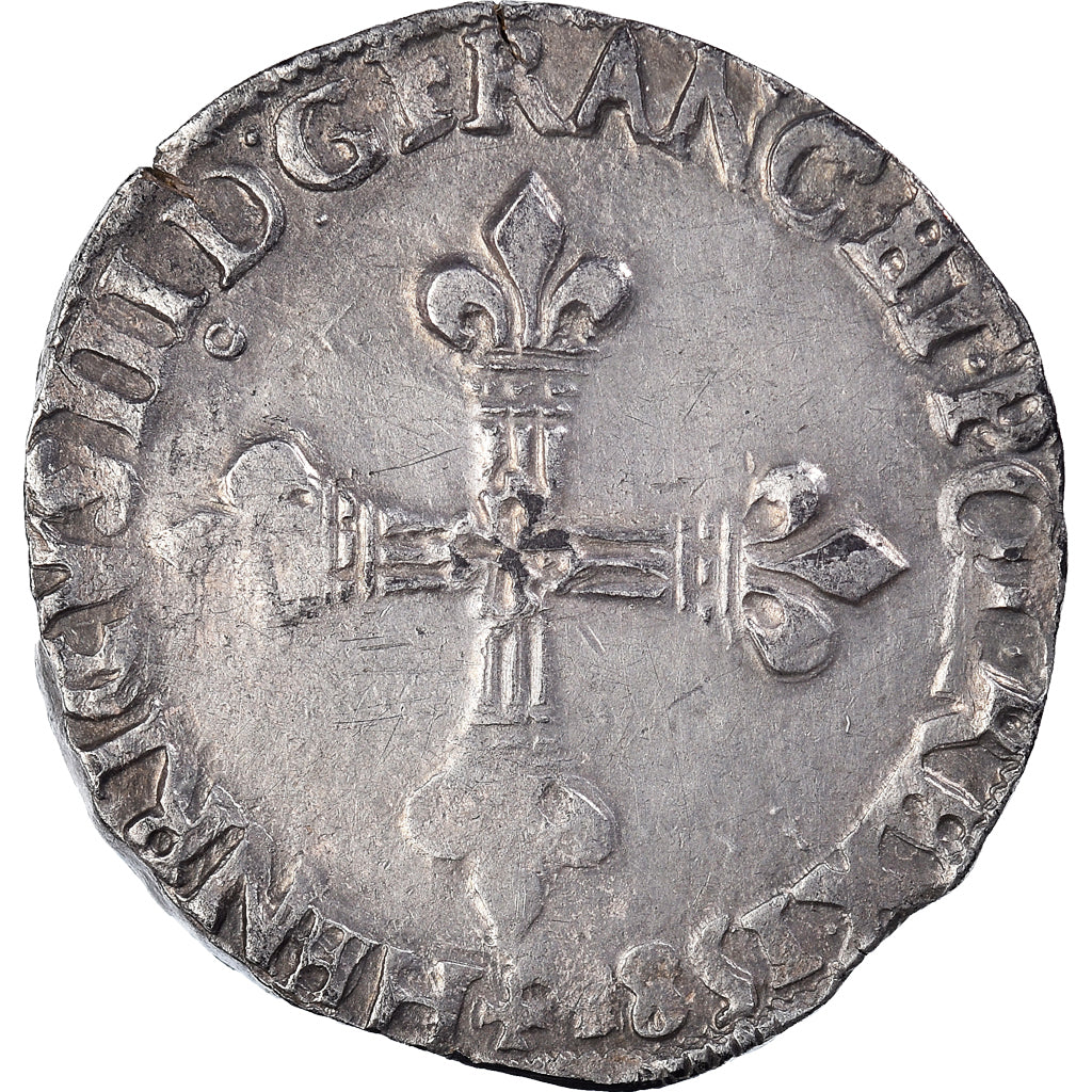 Münze, Frankreich, Henri III, 1/4 Ecu, 1581, Rennes, SS, Silber, Sombart:4662
